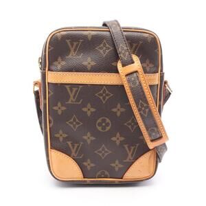 Louis Vuitton Danube Monogram Shoulder Bag Canvas Leather Brown